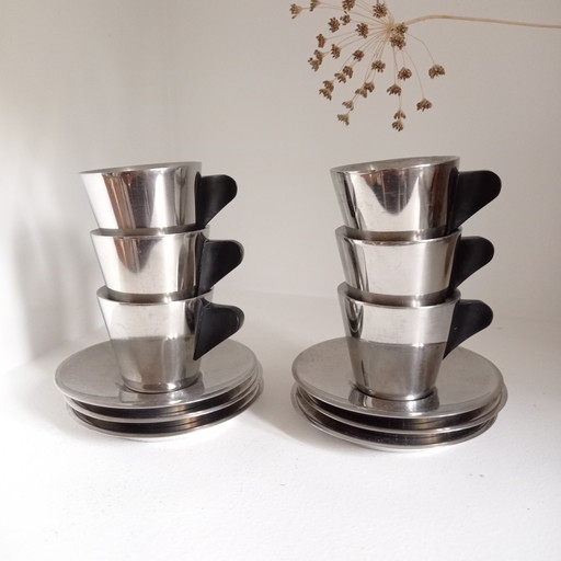 6x Tasses Expresso Inox