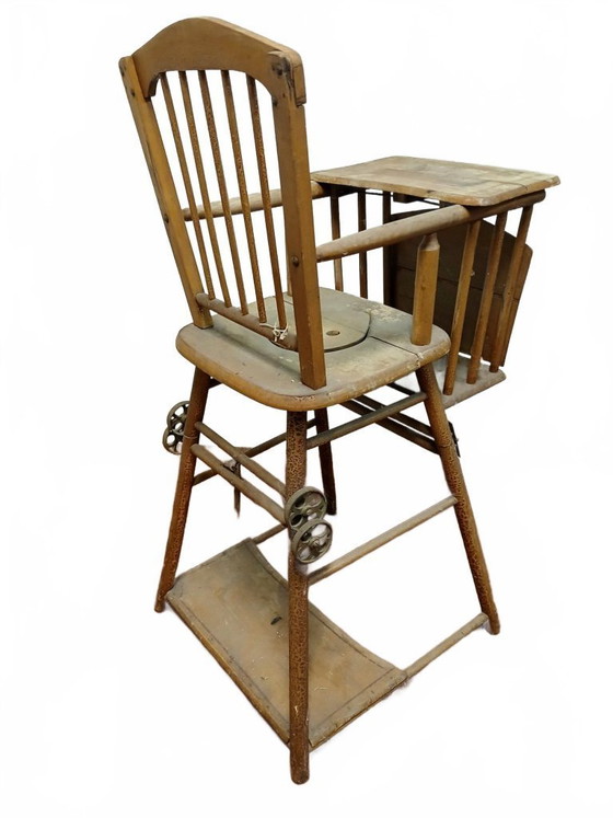 Image 1 of Chaise haute ancienne en bois de la marque Torck