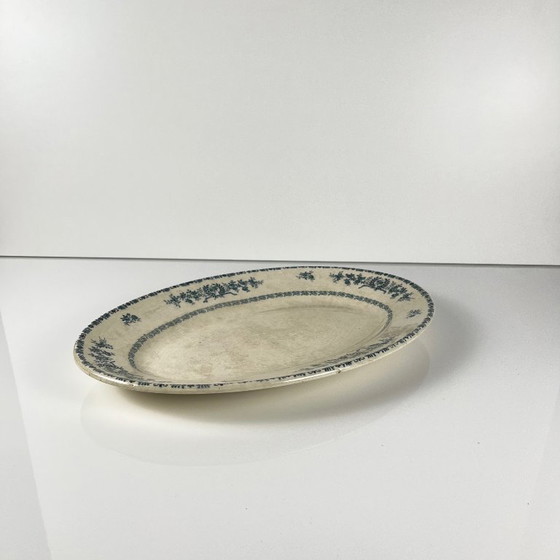 Image 1 of Ovaal gepatineerd schaaltje "Thermidor" Blauw/groen ijzer aarde, eind 19e eeuw