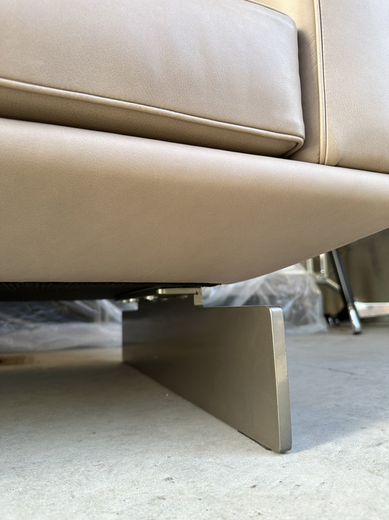 Image 1 of Minotti Dylan Petit canapé – cuir taupe – 160 cm – topconditie