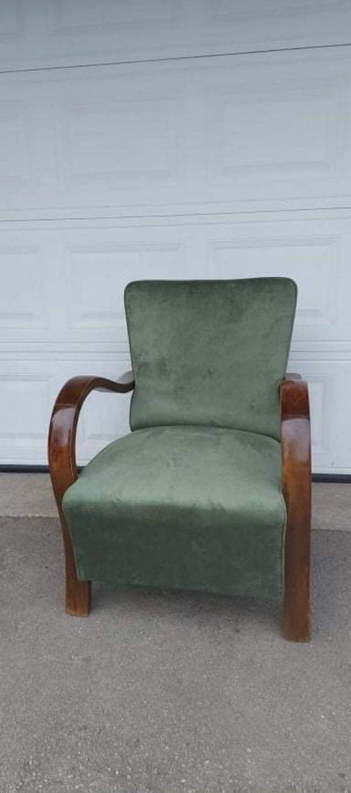 Juego de Sillones Art Decó Verdes, años 20