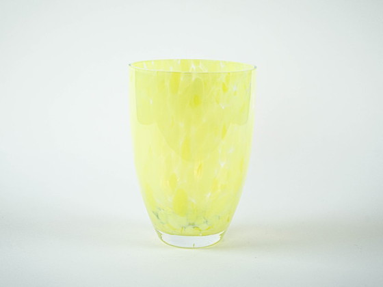 Image 1 of Lemon-coloured glass vase, Danish design, 1970s, made in Denmark