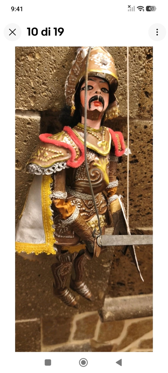 Marionnette sicilienne vintage, 44 cm, armure en laiton, pour cérémonie d'honneur – Objets déco, Metal (photo 7 of 15)