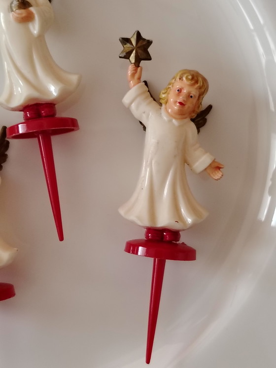 Image 1 of Statuette vintage in bachelite con angelo, anni '50/'60, corona dell'Avvento