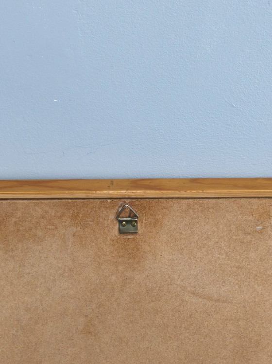 Image 1 of Espejo de pared danés de pino y azulejos de cerámica, década de 1960.