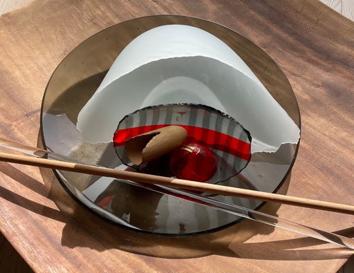 Objeto de vidrio único "BANTEN" de Frank van den Ham