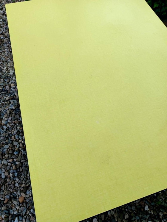Image 1 of 1960s vintage lemon-yellow formica table