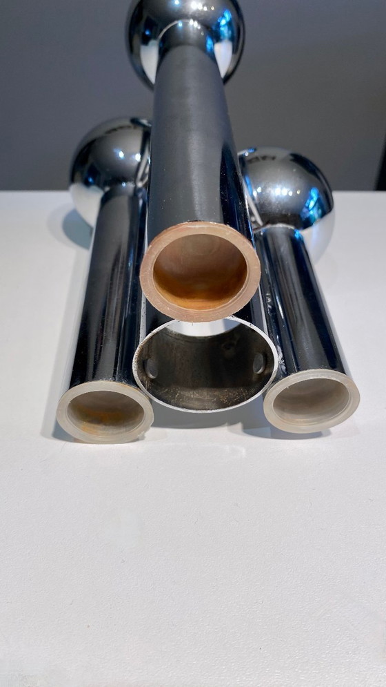 Image 1 of Vintage chrome candlestick in Space Age style