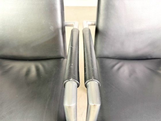 Image 1 of 4er Set Ronald Schmitt RST 4 Stühle Leder Design Stuhl Armlehnen