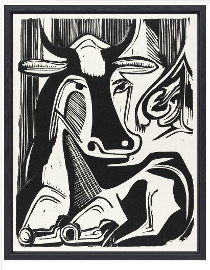 Image 1 of Ernst Ludwig Kirchner ----Liegende Kuh (gerahmt)