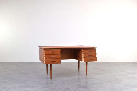 Image 1 of Mid-Century Danish Teak Executive Desk, 1960s.