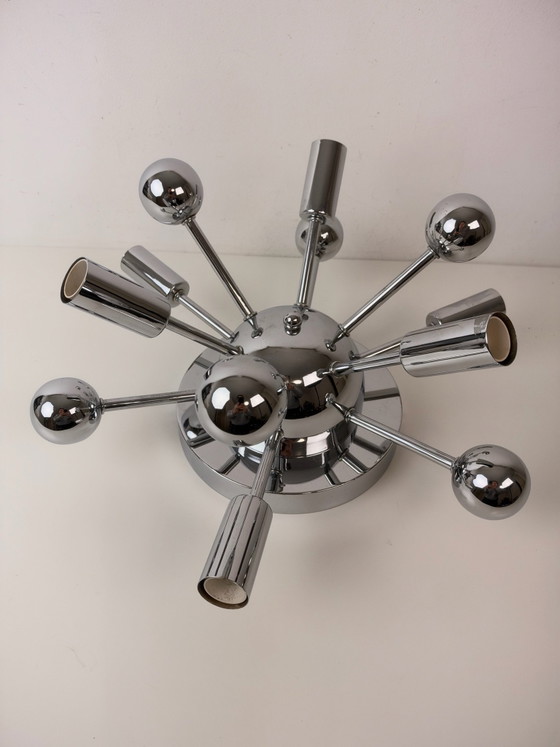 Sputnik, Space Age chrome ceiling light, Grey (photo 3 of 6)
