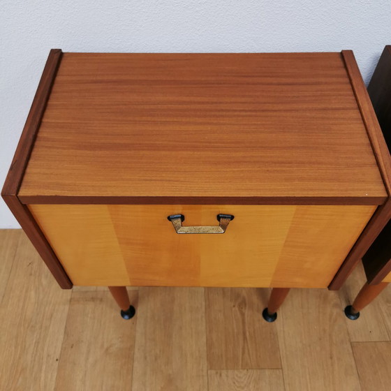 Image 1 of Vintage Mid - Century Nightstands, Side Cabinets, Side Tables Set Price