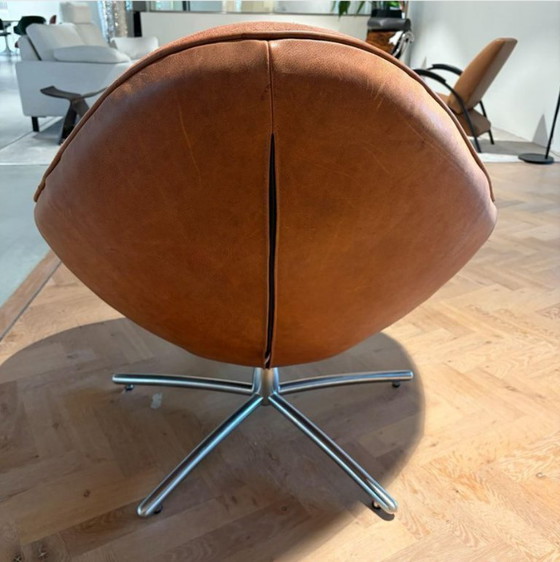 Label vandenberg Hidde Soft fauteuil pivotant, Label Van den Berg, Cuir, Textile, Marron (photo 3 sur 5)