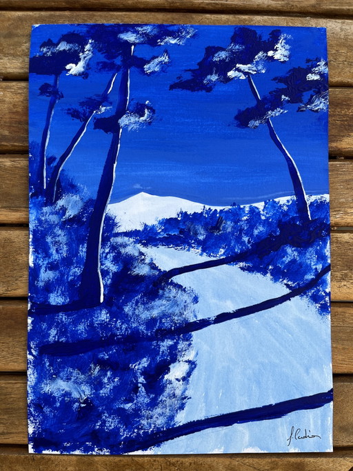 Gouache on paper, 30x21cm, framed.