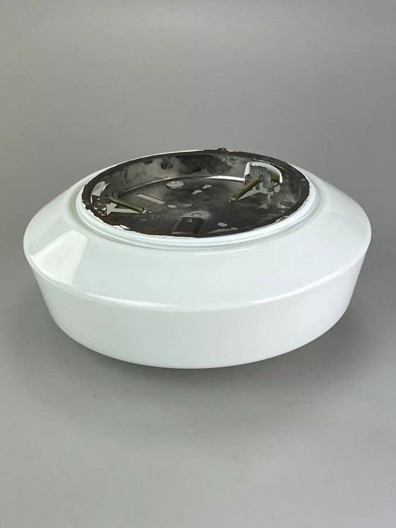 Image 1 of 50er 60er Jahre Lampe Leuchte Plafoniere Milchglas Mid Century Glas Design RZB