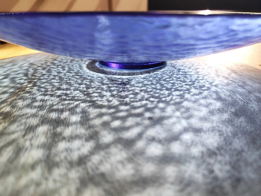 Murano glazen bord uit het midden van de 20e eeuw: Kobaltblauw Guido Ferro tafelstuk