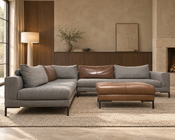 MINT CONDITION Design on Stock Aikon Lounge Corner sofa + WARRANTY, Other, Leather, Grey, Modern (photo 2 of 9)