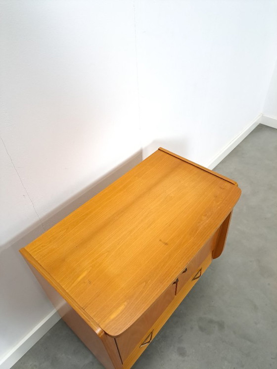 Image 1 of TV audio LP furniture with brass handles and slanted legs