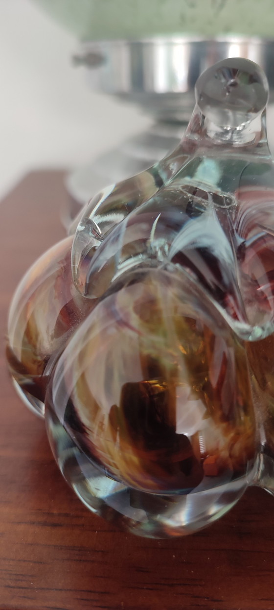 Image 1 of Pompoen van geblazen glas, gesigneerd door Loup Guittet.