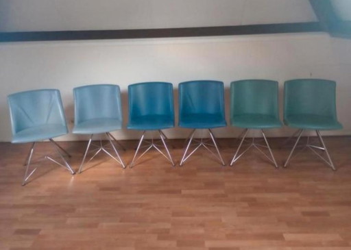 10 Leather Chairs by Bert Plantagie Model Rho Spin