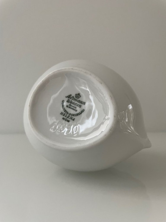 Image 1 of Vaso vintage in porcellana della Germania Ovest con rilievo a onde.