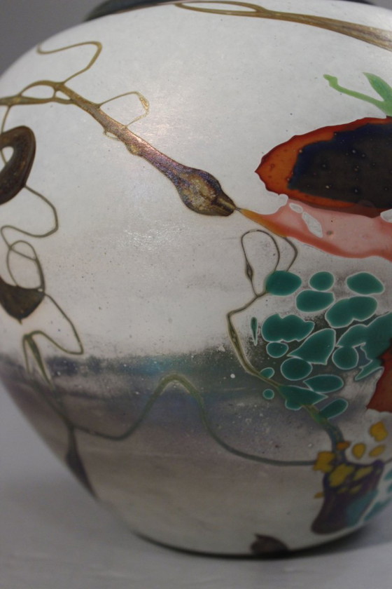 Image 1 of Pascal Guyot in Biot – Glaspastevase mit abstrakter Dekoration, Frankreich 2003