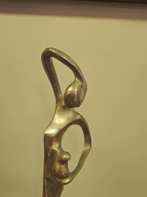 Sculpture Abstraite en Laiton Mère Femme et Enfant Vintage – Objets déco, Brass (photo 4 of 8)