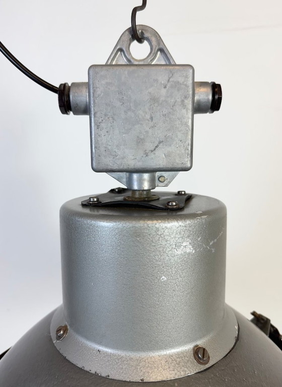 Image 1 of Industrial Grey Hammer Paint Pendant Lamp from Elektrosvit, 1960s