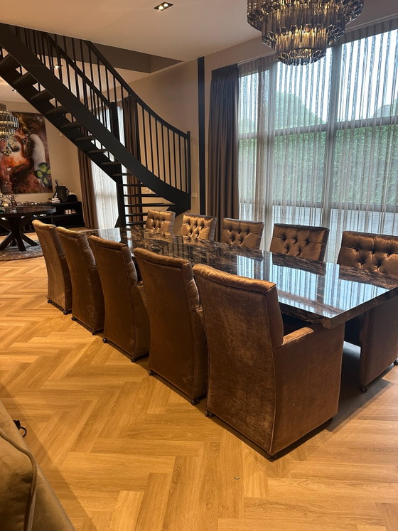 Set da pranzo di lusso Driehoek Meubelen: XL
Tavolo + 10 sedie capitonné, Legno, Marrone (foto 6 di 15)