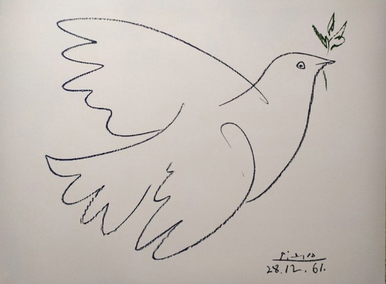 Image 1 of "Colombe Bleue, 1961". Signed and dated in the plate.