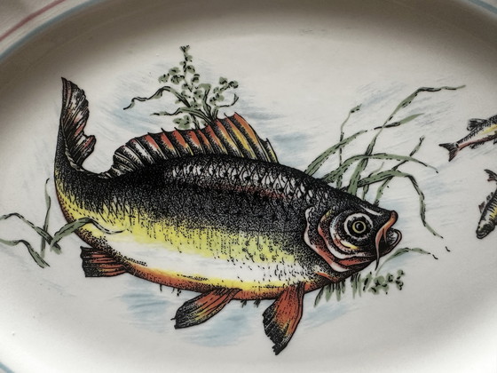 Image 1 of Plat à Poisson Vintage en Céramique " Ceramica Castellana " 36/27 cm