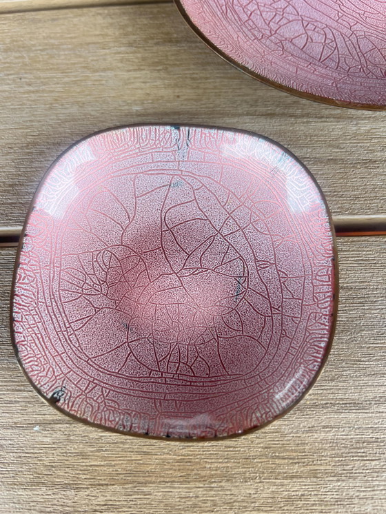 Set of Enameled Copper Bowls in Dusty Pink, Made in the 1960s-1970s, Presumably in Italy – Mid Century Modern (photo 4 of 10)