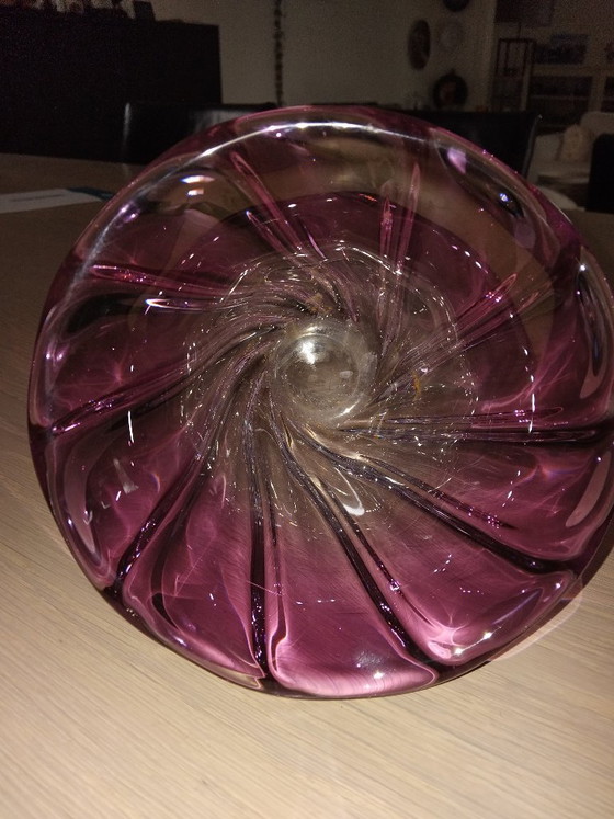 Image 1 of Val Saint Lambert purple crystal vase, 1950s