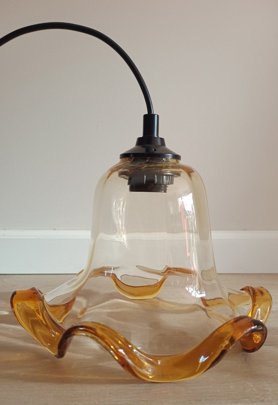 Image 1 of Due lampade a sospensione in vetro di Murano di design italiano vintage, anni '70