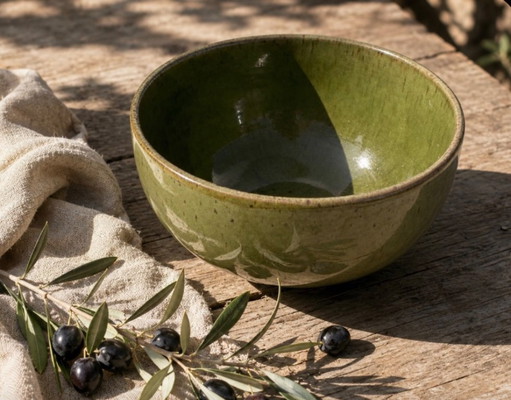 Vintage Salatschüssel aus Steingut, Poterie du Der