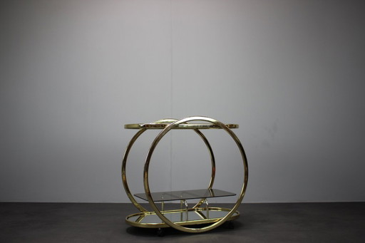 Mid-Century Coctail Serving Bar Table made of Brass, 1970s, Germany