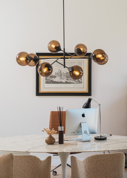 Knoll Saarinen 244 cm Calacatta plateau en marbre doré