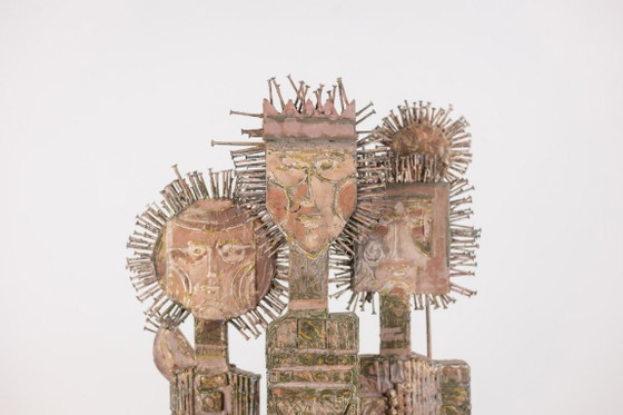 Image 1 of Lawrence. Doppelseitige, geschnitzte Holzskulptur. 20. Jahrhundert.