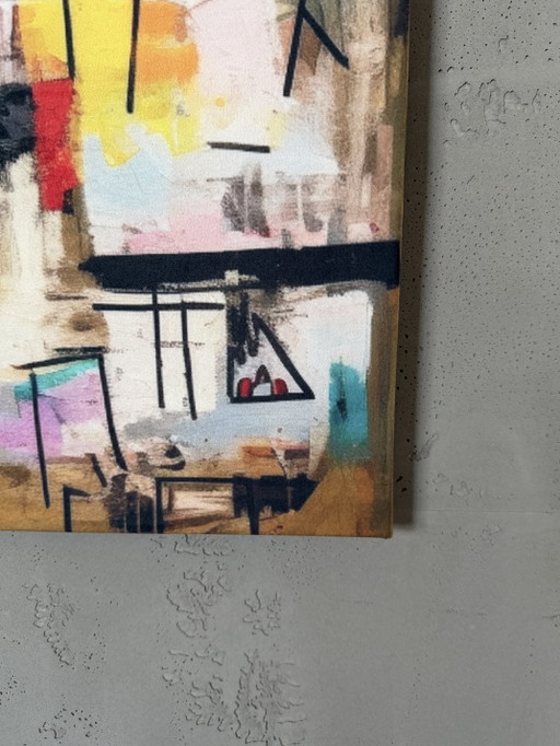 Lámina artística sobre terciopelo (inspirada en Basquiat) 140 x 90 cm