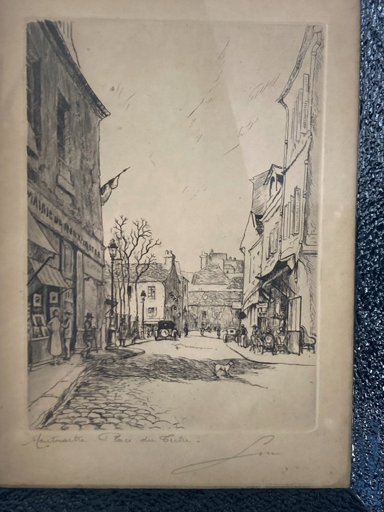 Image 1 of Antique painting of Montmartre (Paris)
