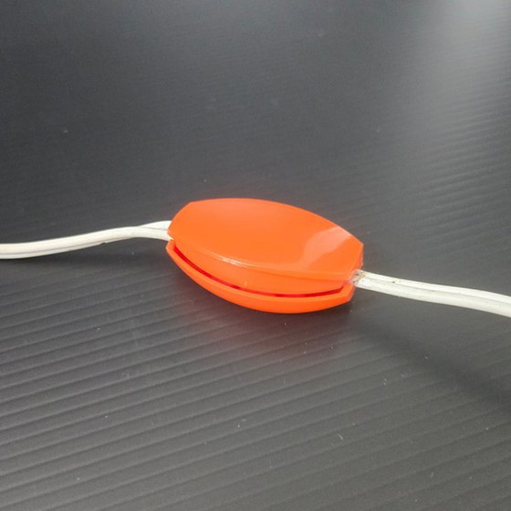 Image 1 of PAIRE DE LAMPES VINTAGE 1960 SPACE AGE PLASTIQUE ORANGE & BLANC 60S ANNEES 60