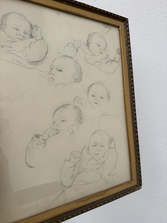 Tekening Studie van Baby Georges Villa – Schilderijen & Tekeningen, Paper (photo 7 of 12)