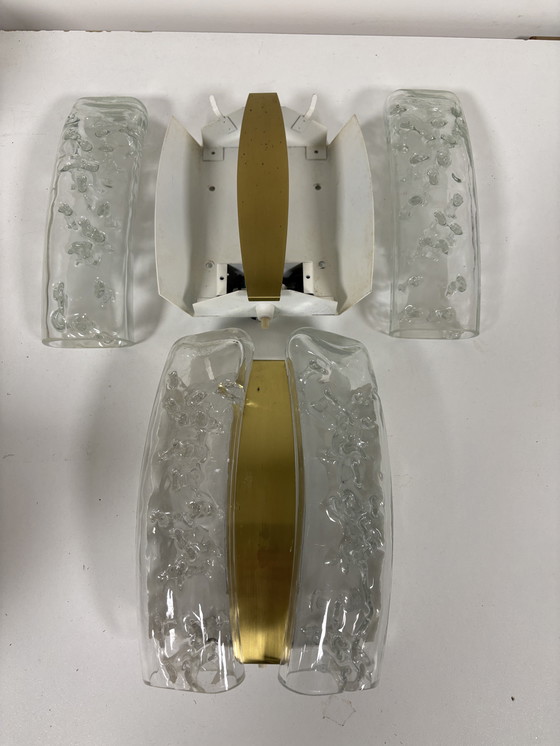 Image 1 of lazen en messing wandlampen van Doria Leuchten, Duitsland, jaren 60, set van 2