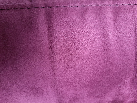 Image 1 of Luxe Elektrisch Relaxsalon (3 Motoren) – Aubergine Fluweel – 10 mnd oud