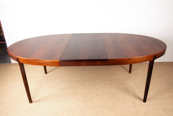 Image 1 of Grande tavolo da pranzo ovale estensibile in palissandro danese di Harry Østergaard per Randers Mobelfabrik 1960.