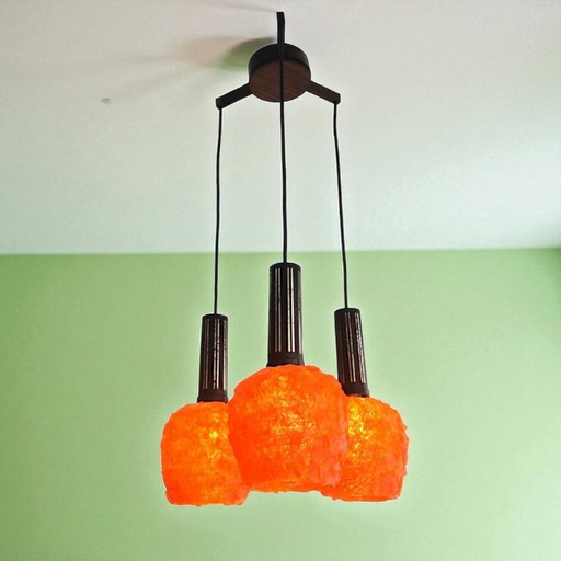 Orange Cascading Spaghetti Hanging Lamp, 1960s