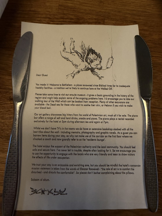 Image 1 of Banksy Walled off hotel Palestine original poster