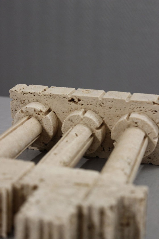 Image 1 of Sculpture vintage ruines acropole en travertin Italie 1970s