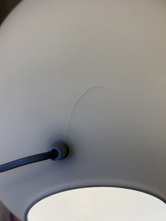 Image 1 of Vintage Domec lamp - egg-shaped matt white glass - Vianne France - large size